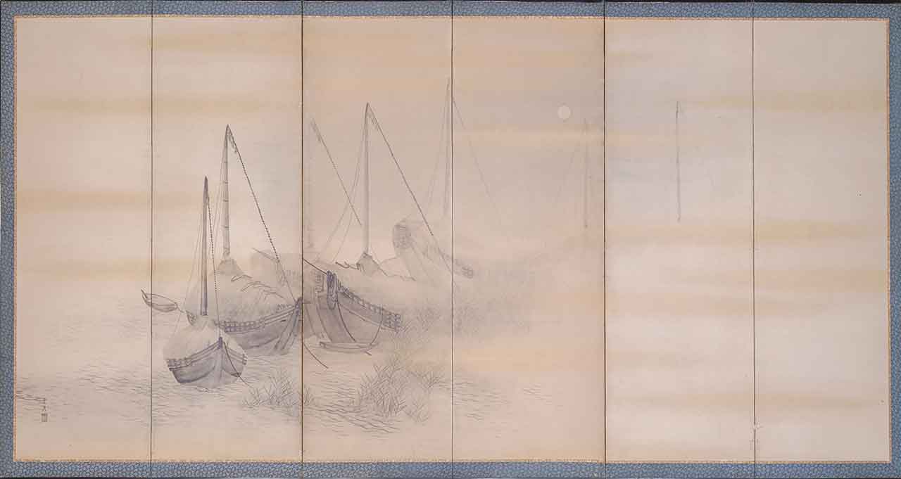 岡本豊彦「苫船図」